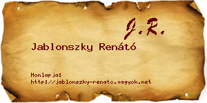 Jablonszky Renátó névjegykártya