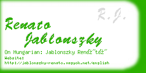 renato jablonszky business card